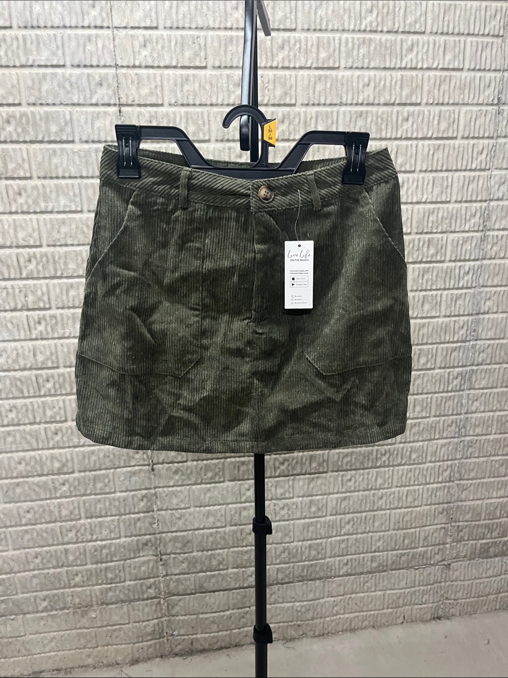 Cupshe Olive Green Corduroy Mini Skirt
